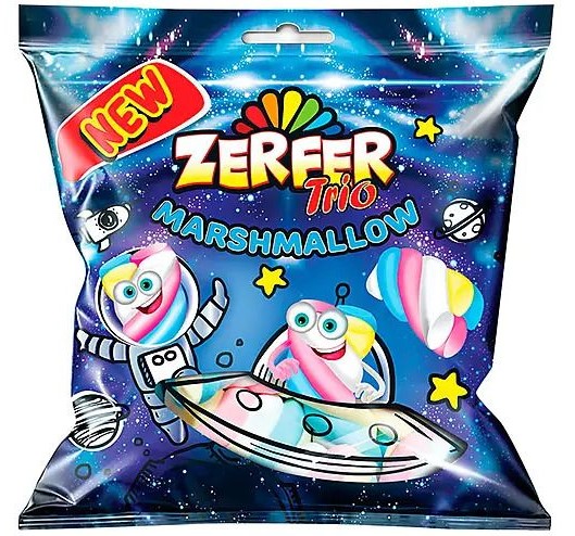 detail Marshmallow trio jahoda, vanilka, banán 90g Zerfer