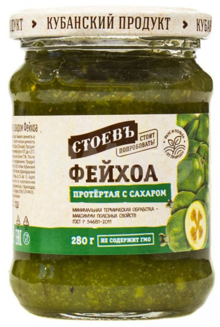 detail Фейхоа протёртая с сахаром 280г Стоевъ