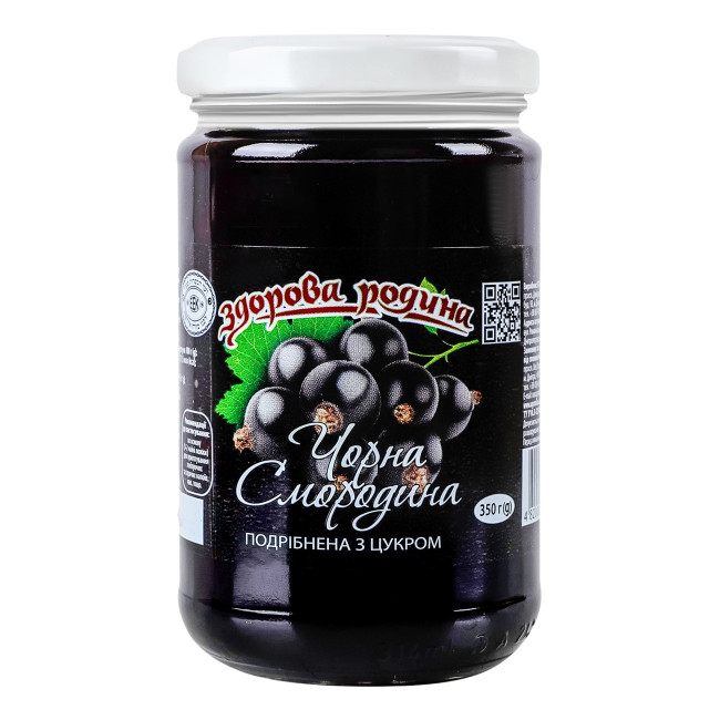 detail Drcený černý rybíz s cukrem 350g Zdorova rodyna