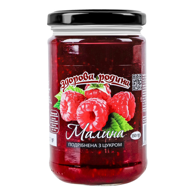 detail Drvená malina s cukrom 350 g Zdorova rodyna