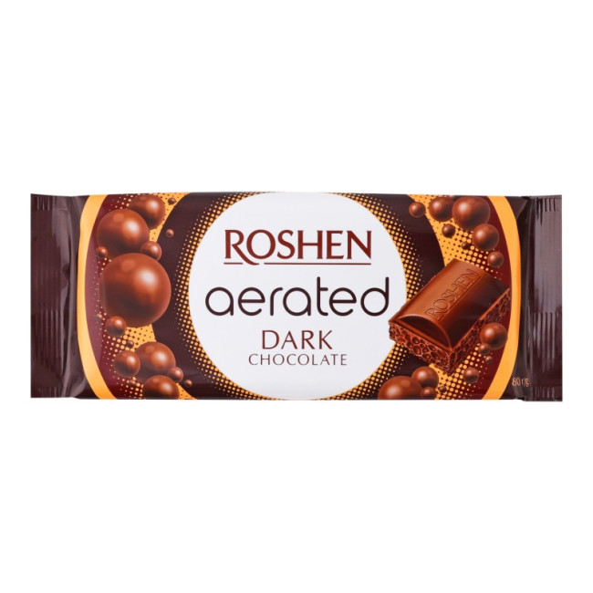 detail Horká bublinková čokoláda Roshen 80 g