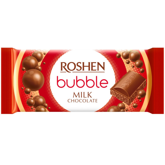 detail Mliečna bublinková čokoláda 80 g Roshen