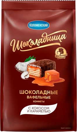 detail Oplátkové čokoládové cukríky s kokosom a karamelom 160g Kolomenský