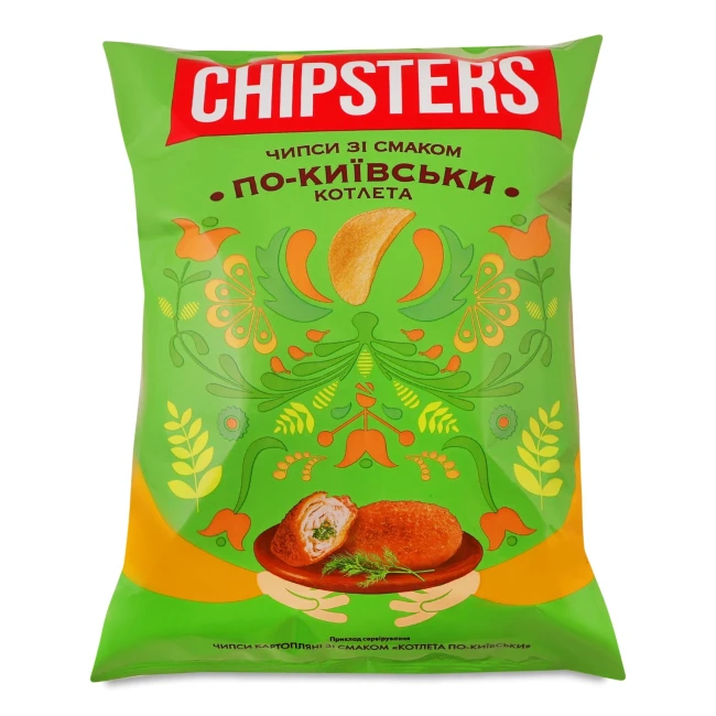 detail Zemiakové čipsy s príchuťou Kyjevská kotleta 100g CHIPSTERS