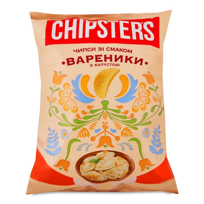 detail Zemiakové čipsy s príchuťou Pirohy s kapustou 100g CHIPSTERS