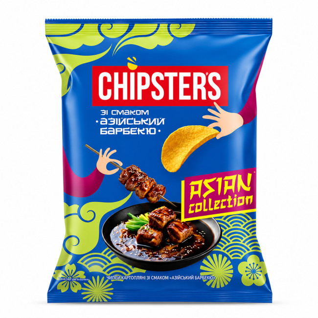 detail Zemiakové čipsy s príchuťou Ázijské barbecue 100g Chipsters