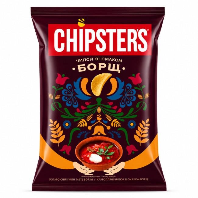 detail Zemiakové čipsy s príchuťou Boršč 100g Chipsters