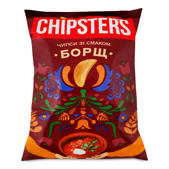 detail Zemiakové čipsy s príchuťou Boršč 100g CHIPSTERS