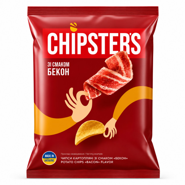 detail Čipsy s príchuťou slaniny 100g CHIPSTERS