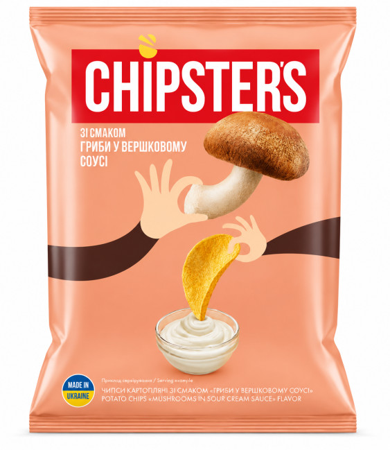 detail Zemiakové čipsy s príchuťou húb so smotanou 100g Chipsters