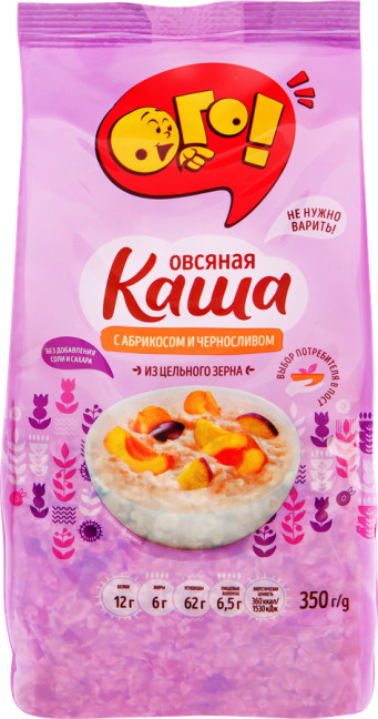 detail Ovsená kaša s marhuľou a sušenou slivkou 350 g Ogo!
