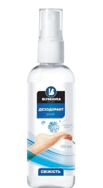 detail Dezodorant na nohy a obuv Antibakteriálna ochrana 100 ml BLYSKAVKA