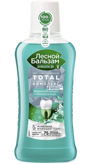 detail Ústna voda s mätou a extraktmi z lesných bylín 400 ml Lesnoj Balzam