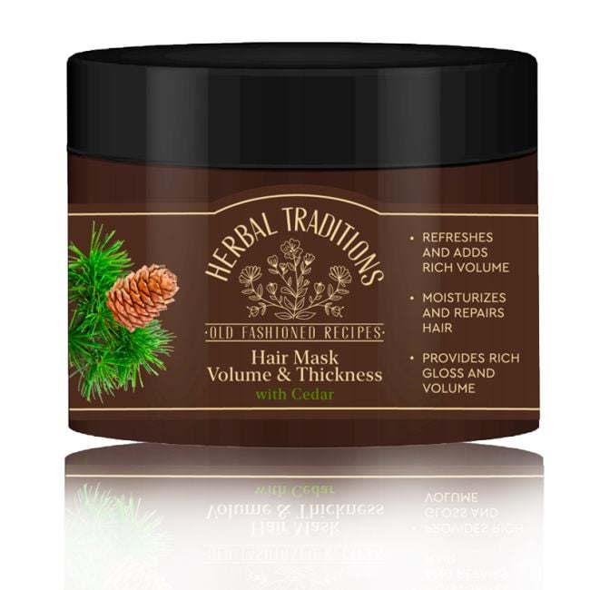 detail Maska na vlasy s cédrom pre objem a silu 300 ml Herbal Traditions
