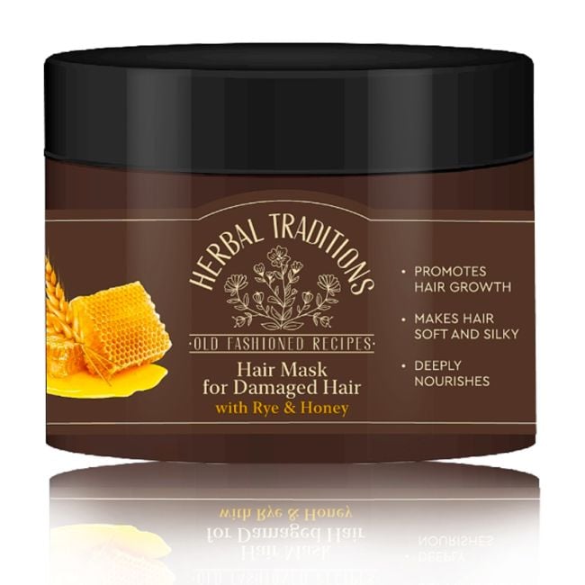 detail Maska na poškodené vlasy Raž a med 300ml Herbal Traditions