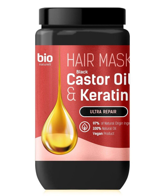 detail Maska na vlasy Ricinový olej+keratin 946ml BIoNaturell