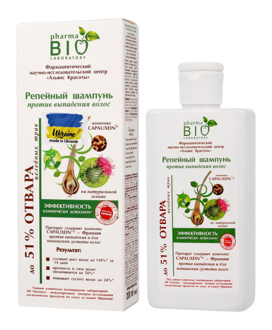 detail Šampón proti vypadávaniu vlasov s lopúchom 200 ml BIO pharma