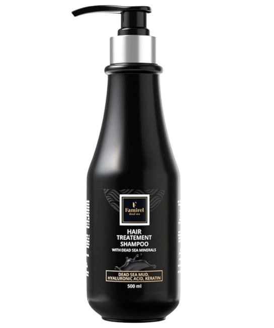 detail Liečebný šampón s minerálmi Mŕtveho mora kyselinou hyalurónovou a keratínom 500 ml Famirel