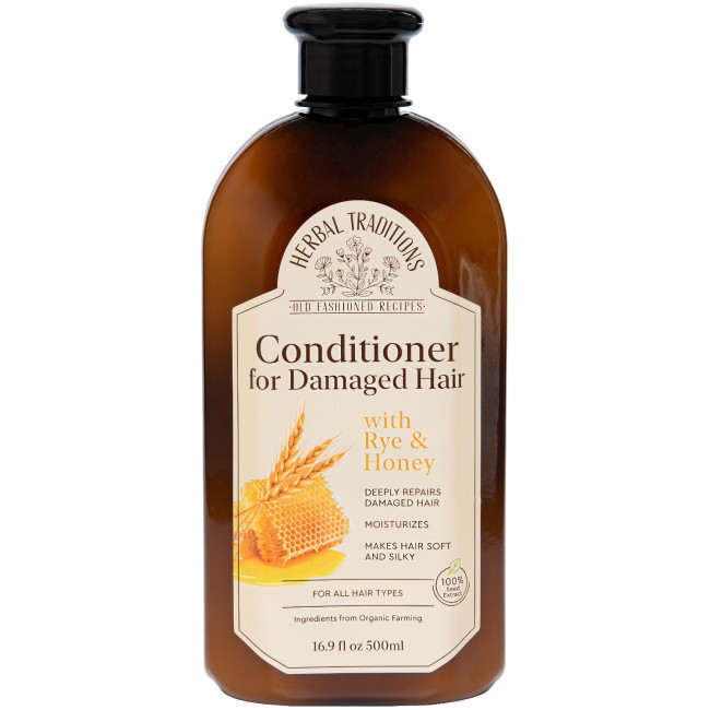 detail Kondicionér na poškodené vlasy s ražou a medom 500 ml Herbal Traditions