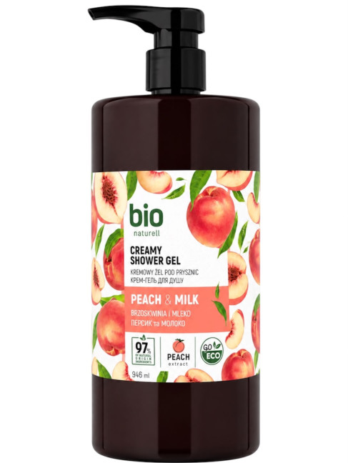 detail Sprchový gél Broskyňa a mlieko 946ml BioNaturell