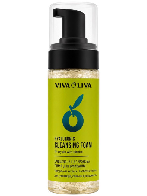 detail Čistiaca hyalurónová pena na suchú pleť tváre 200ml Viva Oliva