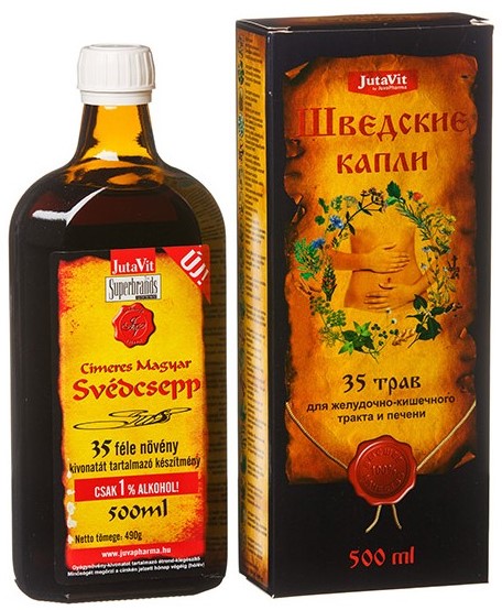 detail Švédske kvapky 40 bylín 500ml JutaVit