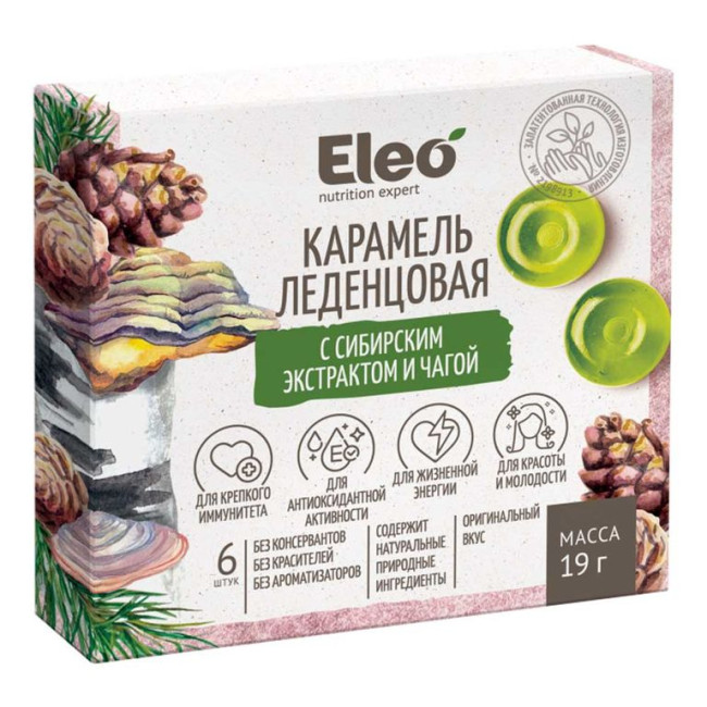 detail Candy karamel so sibírskym extraktom a chagou 19 g Eleo
