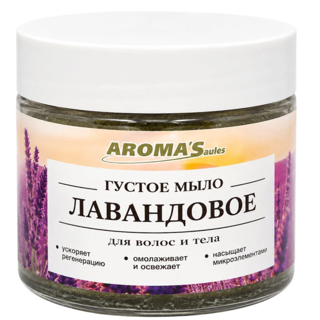 detail Husté mydlo pre vlasy a telo Levanduľové 250ml AromaSaules