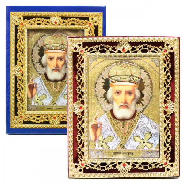 detail Ikona v zamate Nikolaj 11x15,5cm