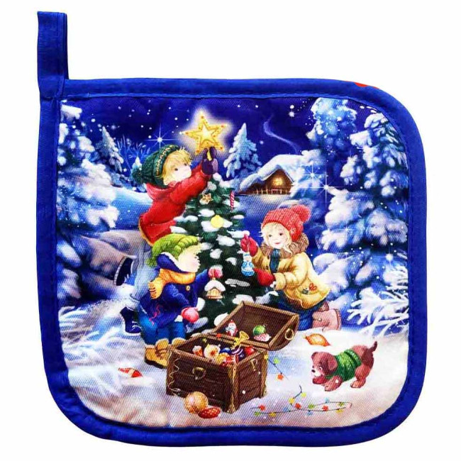 detail Kuchyňská chňapka na horké nádobí „Stromeček“, 17×17cm