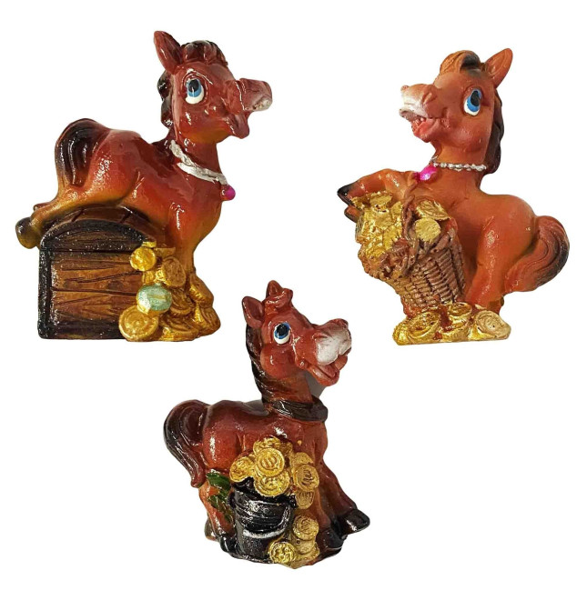 detail Suvenír „Koník so zlatými mincami“, 5,5×3,3×6,7 cm