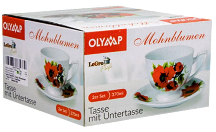 detail Čajový set Royal Mák 1 šálek 370ml + 1 podšálek