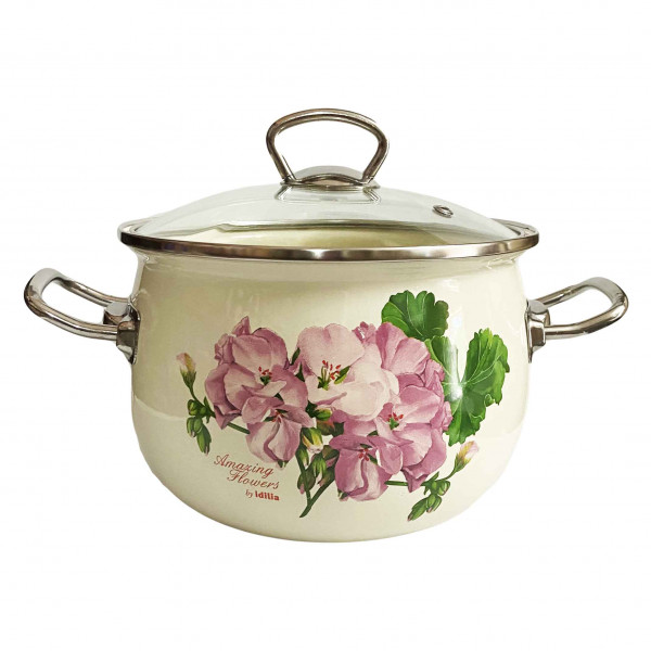 detail Smaltovaný kastrol bežový 2,5L Pelargonium Premium+