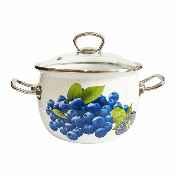 detail Smaltovaný kastrol 2,5L Borůvky Premium+