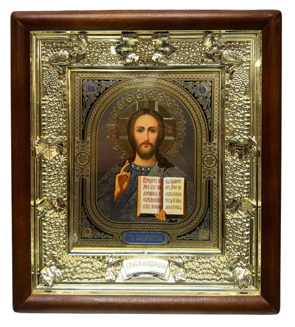 detail Drevená ikona hrozný 15x18 cm Spasiteľ