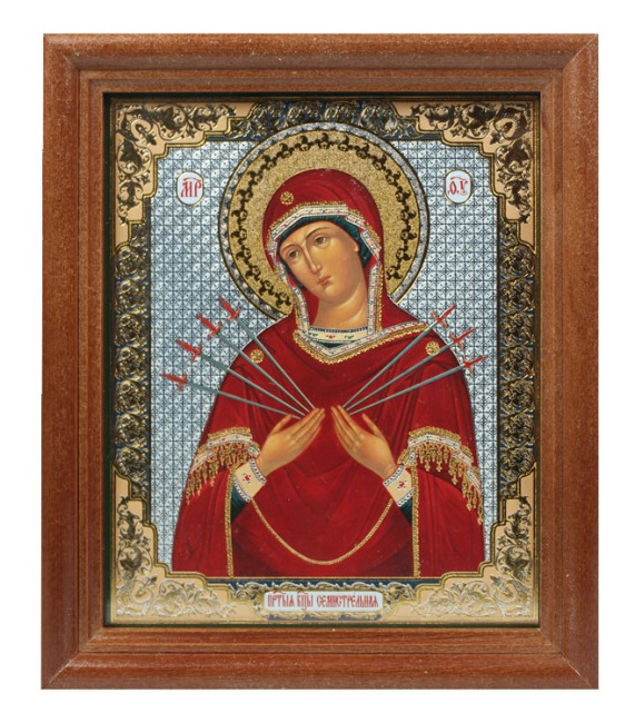 detail Ikona Semistrelnaja 11x13cm drevená so sklom