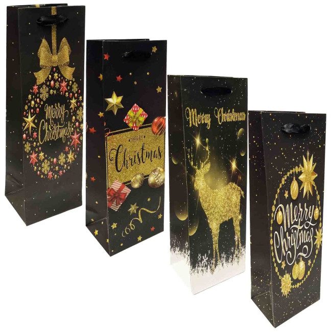 detail Darčeková taška na fľašu 36×13 cm „Mix Nový rok“