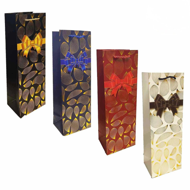 detail Darčeková taška na fľašu „S mašličkami“ 35×12cm