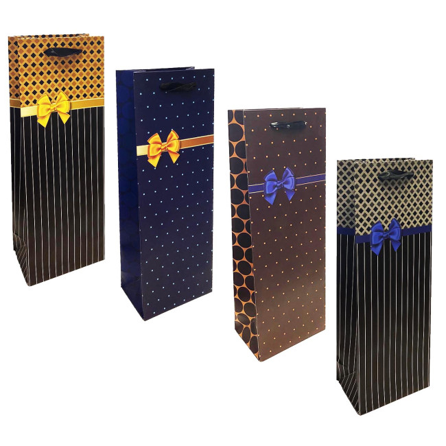 detail Darčeková taška na fľašu „S mašličkou MIX“ 36×13cm