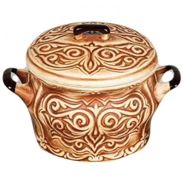 detail Keramický matový hrnec 3L Vyřezávané 