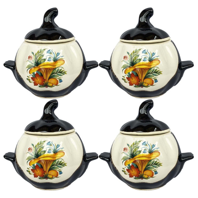 detail Keramická nádoba Huby Lišky 0,75 L