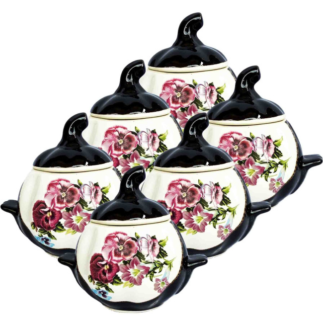 detail Keramický hrniec 0,75l Fialky