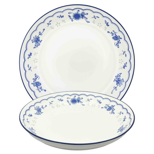 detail Porcelánový talíř „Květinový vzor“ 25,3×4,5 cm 1400 ml