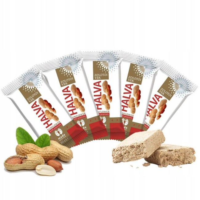 detail Slnečnicová chalva s arašidmi 1,5 kg Zolotoi Vek