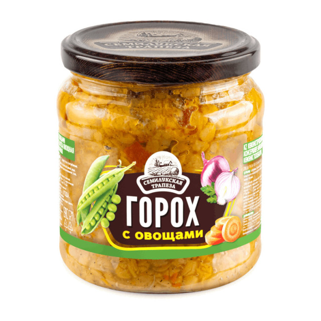 detail Hrášok so zeleninou 470 g Semilukskaja Trapeza