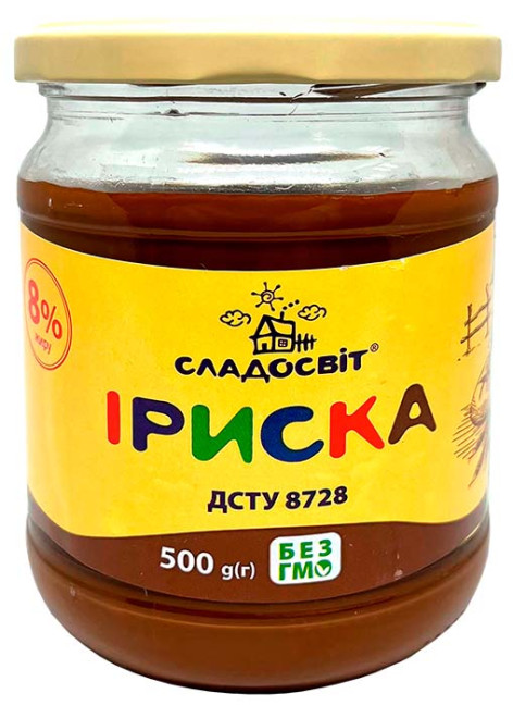detail Varené kondenzované mlieko Iriska 8 % 500 g Sladosvit (sklo)