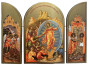 nahlad Ikona Voskresenie Christovo kríž červená 18x24 drevená trojitá