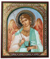 nahlad Ikona dřevěná Angel Chranitel 15x18cm v pouzdře (modré pozadí)